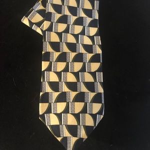 Honors Yellow/Black Pattern Tie